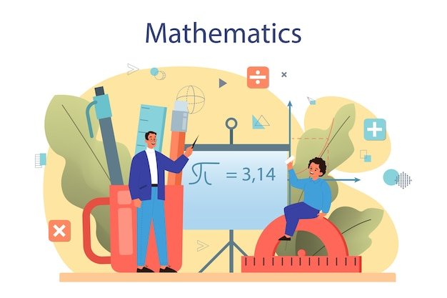 Premium Vector | Math course concept
